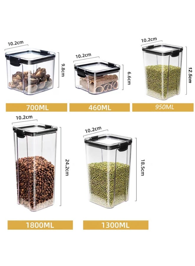 TAPIT 9Pcs Airtight Food Storage Containers Kitchen Canisters for Kitchen Counter Pantry Organizers and Storage Kitchen Organizers and Storage (460ml) - Image 3